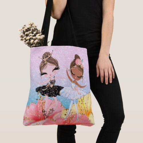 Floral Ballerina All Over Print Tote See Back