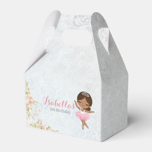 Floral Ballerina Birthday Favor Box (Front Side)