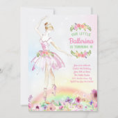 Floral Ballerina Birthday Party Invitations (Front)