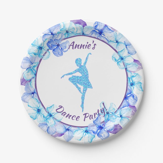Floral Ballerina Dance Paper Plates (Front)