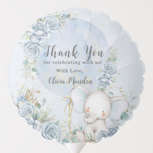 Floral Balloon Elephant Boy Baby Shower Balloon