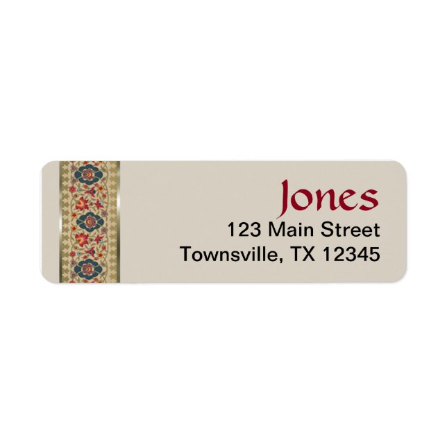 Floral Band Label (Front)