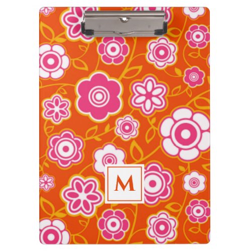 Floral Bandana Print Monogram Clipboard