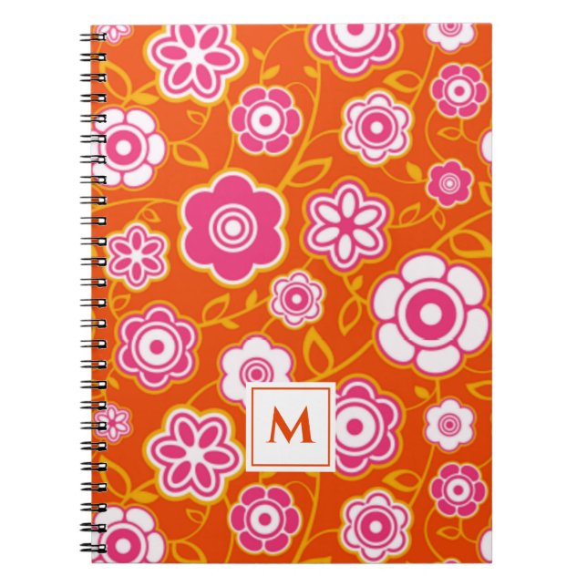Floral Bandana Print Monogram Notebook (Front)