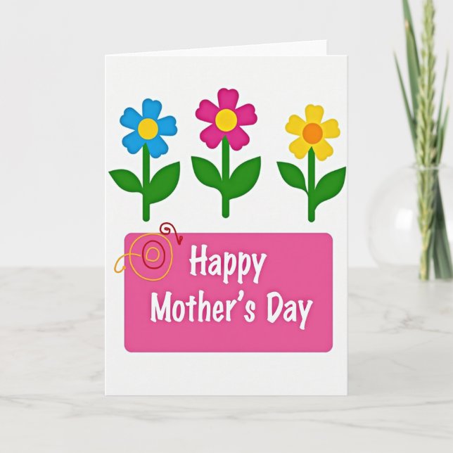 Floral Banner Greeting Card (Front)