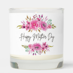 Floral Banner Happy Mother Day Scented Candle