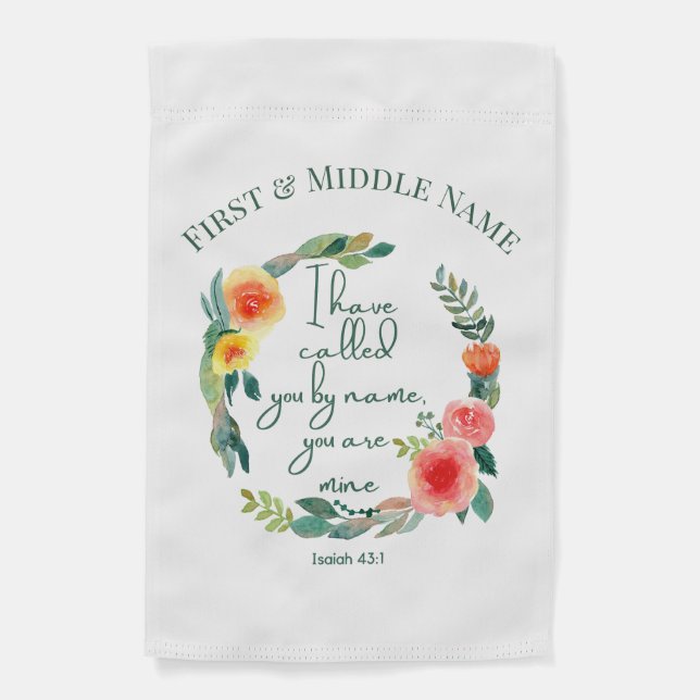 Floral Baptism Garden Flag (Front)