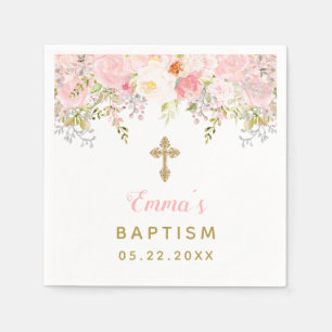Floral Baptism Personalized Napkins