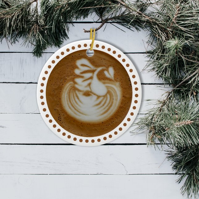 Floral Baristas Art In Latte Ceramic Ornament (Creator Uploaded)
