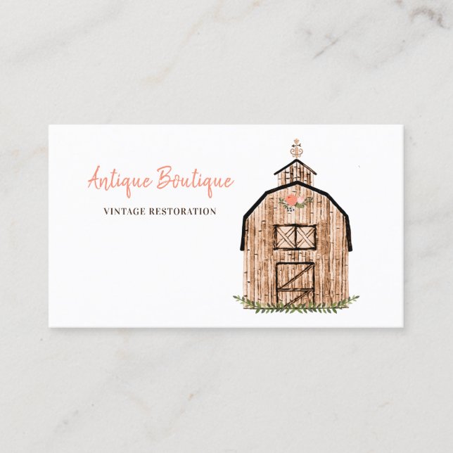 Floral Barn Antique Farm Business Card (Front)