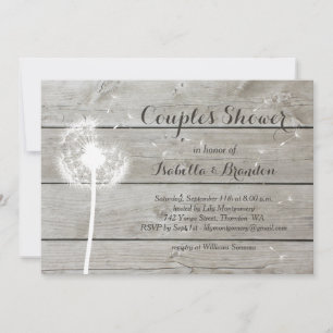 Floral Barn Board Couple's Shower Invitation