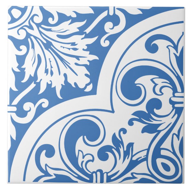 Floral Baroque Corner Ceramic Tile (Front)