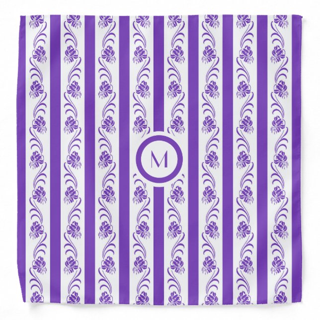 Floral baroque stripes pattern  bandana (Front)