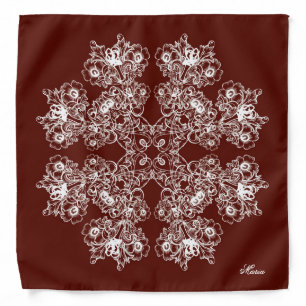Floral baroque style maroon  pattern. bandana