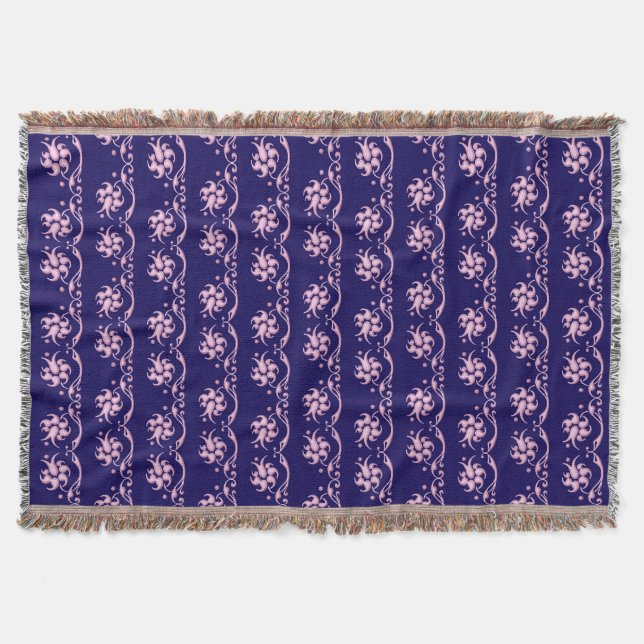 Floral baroque style pattern. throw blanket (Front)
