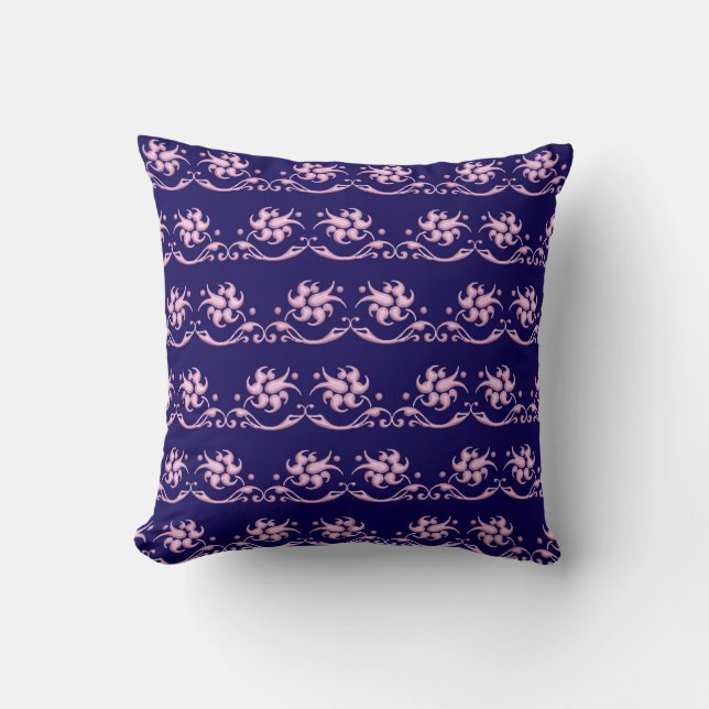 Floral baroque style pattern. throw pillow (Front)