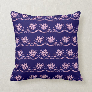Floral baroque style pattern. throw pillow
