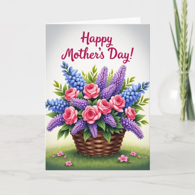 Floral Basket Celebration Card (Front)