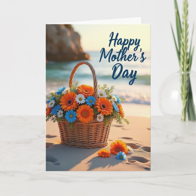 Floral Basket Mothers Day Card (Front)