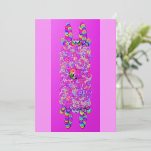 Floral bat mitzvah flat card