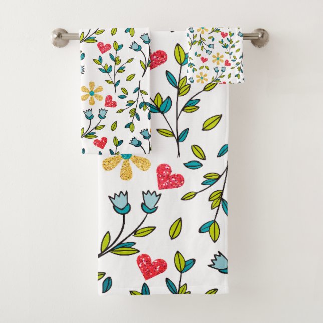 Floral  bath towel set (Insitu)