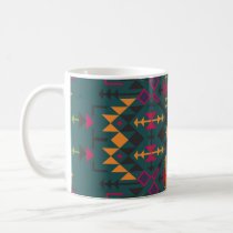 Floral Batik Elegance: Square Ornamental Design Coffee Mug