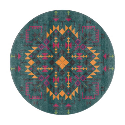 Floral Batik Elegance Square Ornamental Design Cutting Board