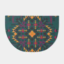 Floral Batik Elegance: Square Ornamental Design Doormat