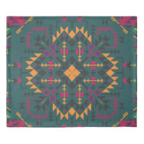 Floral Batik Elegance: Square Ornamental Design Duvet Cover