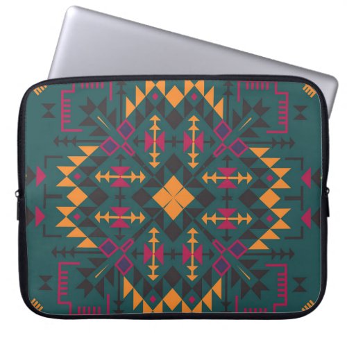 Floral Batik Elegance Square Ornamental Design Laptop Sleeve