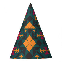 Floral Batik Elegance: Square Ornamental Design Party Hat