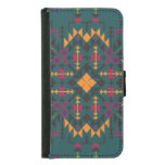 Floral Batik Elegance: Square Ornamental Design Samsung Galaxy S5 Wallet Case