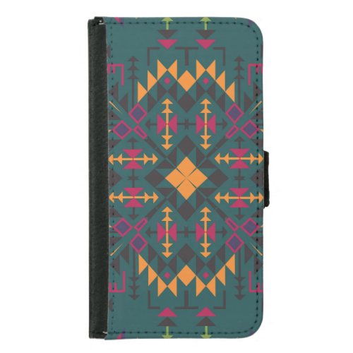 Floral Batik Elegance Square Ornamental Design Samsung Galaxy S5 Wallet Case
