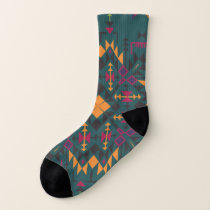 Floral Batik Elegance: Square Ornamental Design Socks