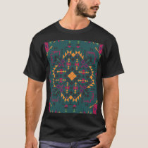 Floral Batik Elegance: Square Ornamental Design T-Shirt