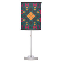 Floral Batik Elegance: Square Ornamental Design Table Lamp