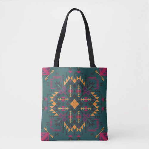 Floral Batik Elegance Square Ornamental Design Tote Bag