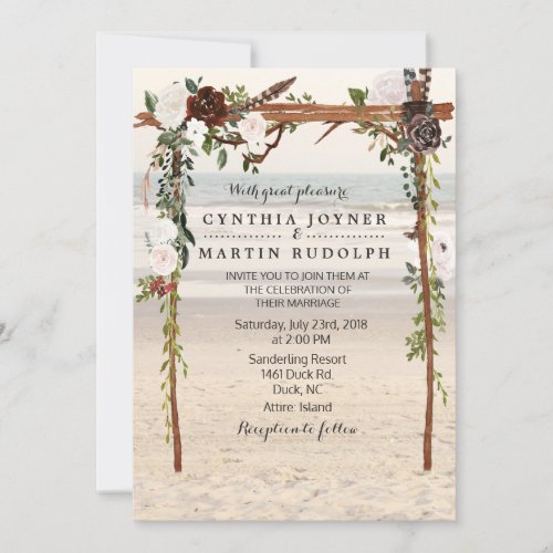 Floral Beach Arbor Wedding Invitation