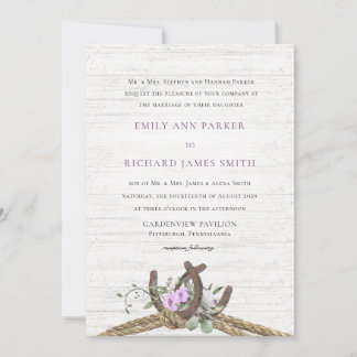 Floral Beach Driftwood Wedding Invitation
