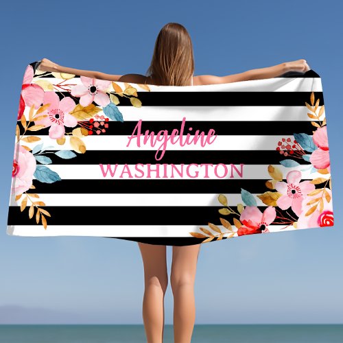 floral beach towel