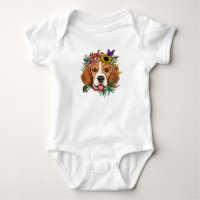 Floral Beagle Botanical Flower/ Cute Beagle 