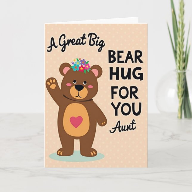 Floral Bear Aunt Mothers Day Card (Front)