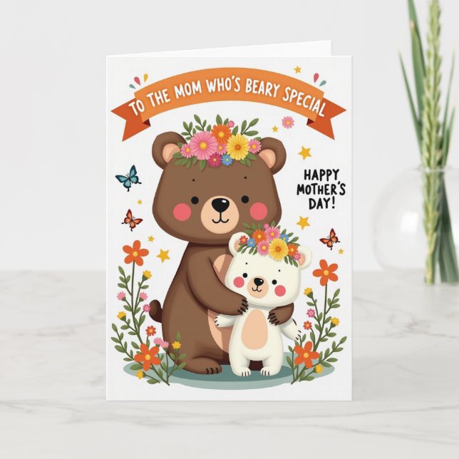 Floral Bear Hugs Celebration Card (Front)
