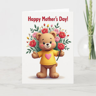 Floral Bear Mothers Day Card