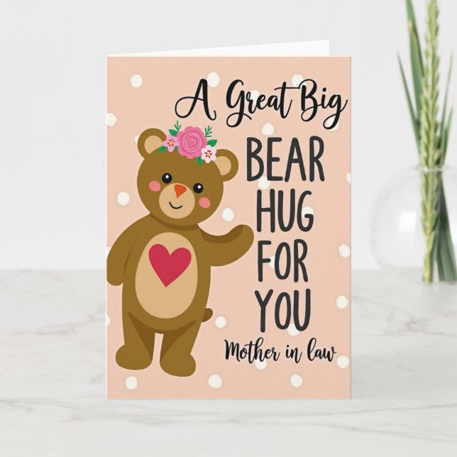 Floral Bear Sweet Mothers Day Card (Front)