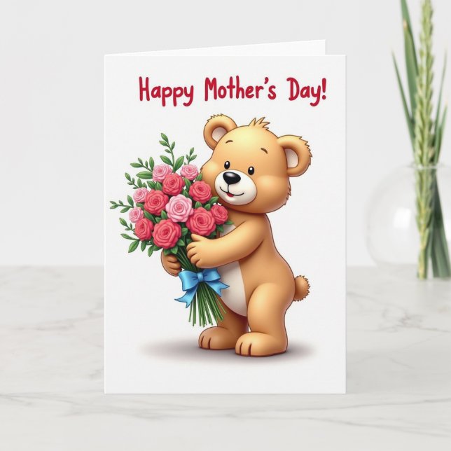 Floral Bears Mothers Day Card (Front)