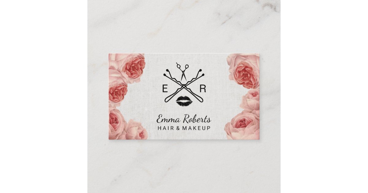 Floral Beaty Salon Makeup Artist Hair Stylist Business Card Zazzle Com