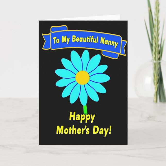Floral Beautiful Nanny Card (Front)
