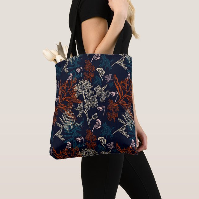 Floral Beautiful Pattern Tote Bag (Close Up)