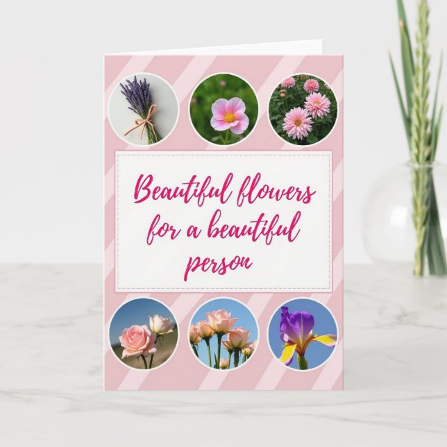 Floral Beautiful Person Card (Front)